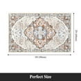 thumbnail image 2 of MeyJey Boho Indoor Living Room Area Rug 2'x3', Non-Slip Machine Washable Vintage Oriental Distressed Floor Carpet for Bedroom Dining Kitchen Hallway, Beige/Brown, 2 of 15