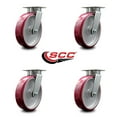 thumbnail image 2 of 8 Inch Kingpinless Poly on Aluminum Wheel Swivel Top Plate Caster Set of 4 SCC, 2 of 2