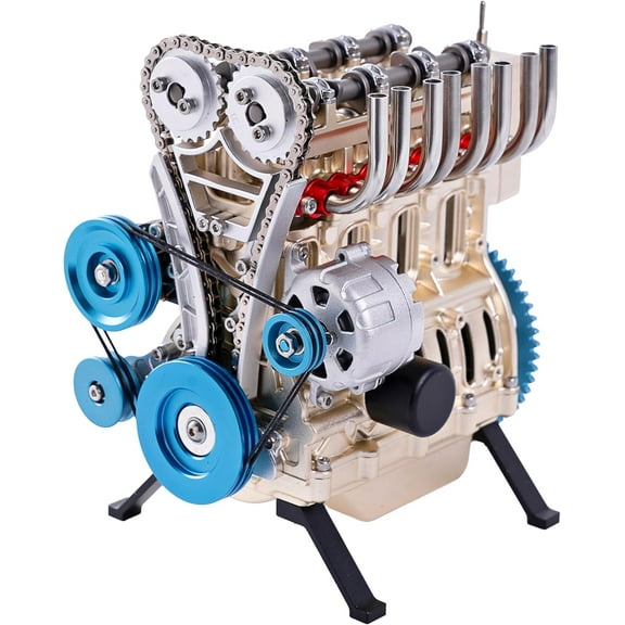 TECHING v4 Engine Model kit Full Metal Model Engine Assembly Kit Kids Run Adults 350 Pcs Assembly time 4 Hours DIY Toy Gift