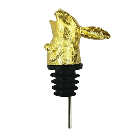 

HESITONE Easter Cartoon Bunny Wine Bottle Stopper Pour Spout Cute Rabbit Zinc Alloy Bar Tool for Home Kitchen Wedding Champagne