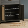 thumbnail image 4 of ARKANTOS Rattan 5 Shelf Bookcase Set, Boho Bookshelf with Doors and Storage Cabinet, Charcoal Oak, 4 of 9
