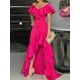 thumbnail image 2 of Vestido Con Dobladillo Con Volantes Y Hombros Descubiertos, Elegante Vestido Con Dobladillo Asimétrico Hasta El Suelo Para Fiesta, Ropa De Mujer, 2 of 4