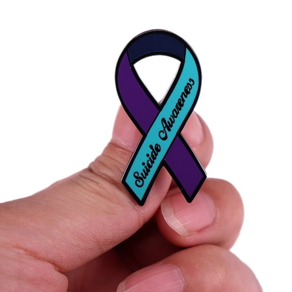 YIEMEEN Butterfly Ribbon Brooch Suicide Awareness Metal Enamel Pin Badge Jewelry Gift