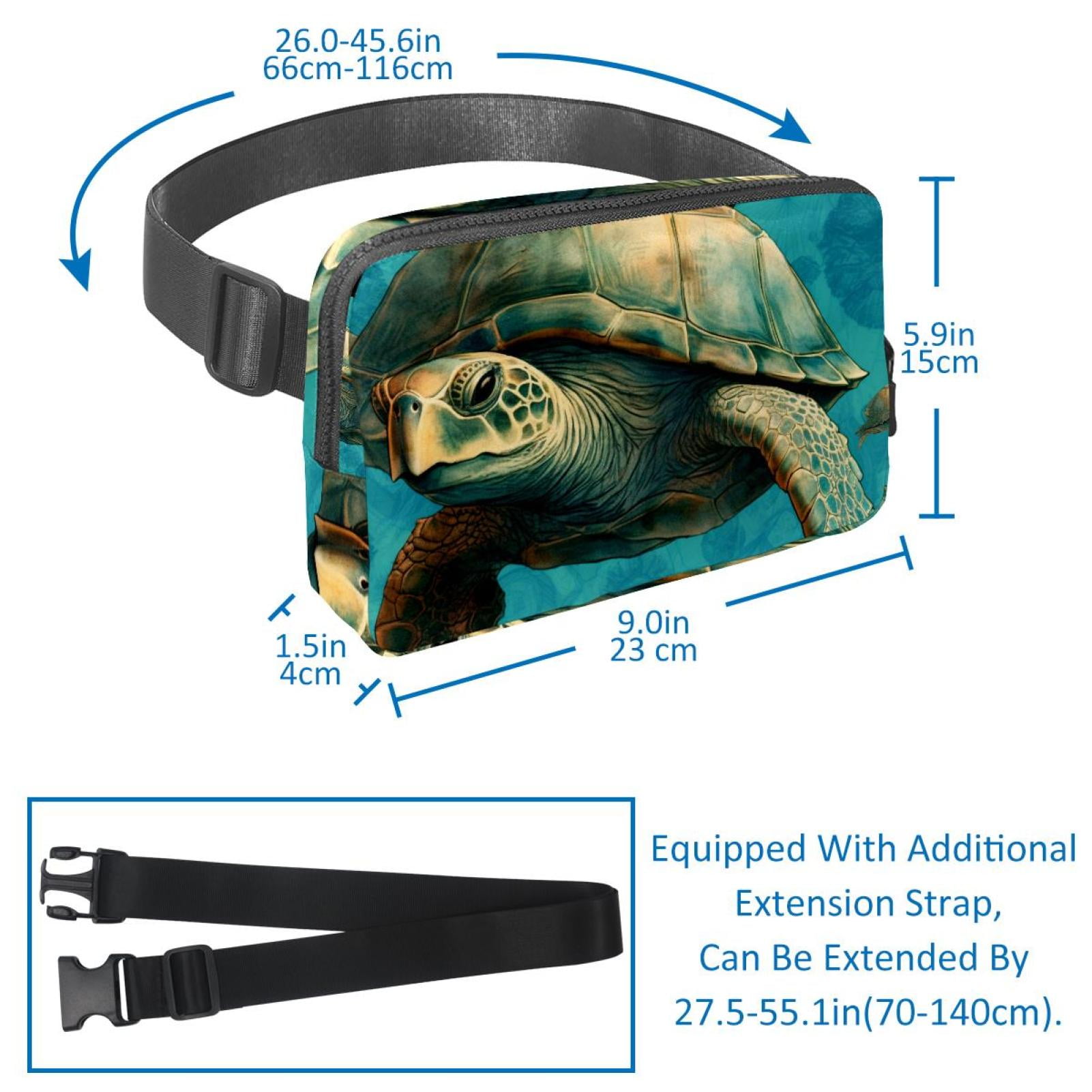 Sea turtle Versatile Waist Bag, Crossbody Bag, Running Belt - Lightweight, Adjustable, with Extension Strap, Unisex
