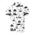 thumbnail image 5 of BXJX Mens Hawaiian Polo Shirts- Mesh Short Sleeve Print Casual Summer Top White Size L, 5 of 5