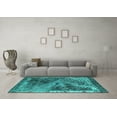 thumbnail image 3 of Ahgly Company Indoor Square Oriental Turquoise Blue Industrial Area Rugs, 8' Square, 3 of 4