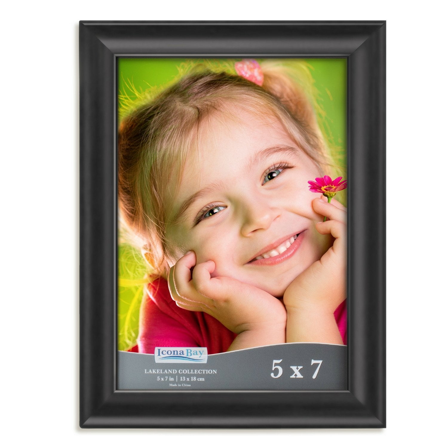 Icona Bay 5x7 Black Picture Frame, Classic Style, Lakeland Collection