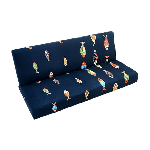 Armless Futon Cover Protector Stretch Sofa cover for Color fish