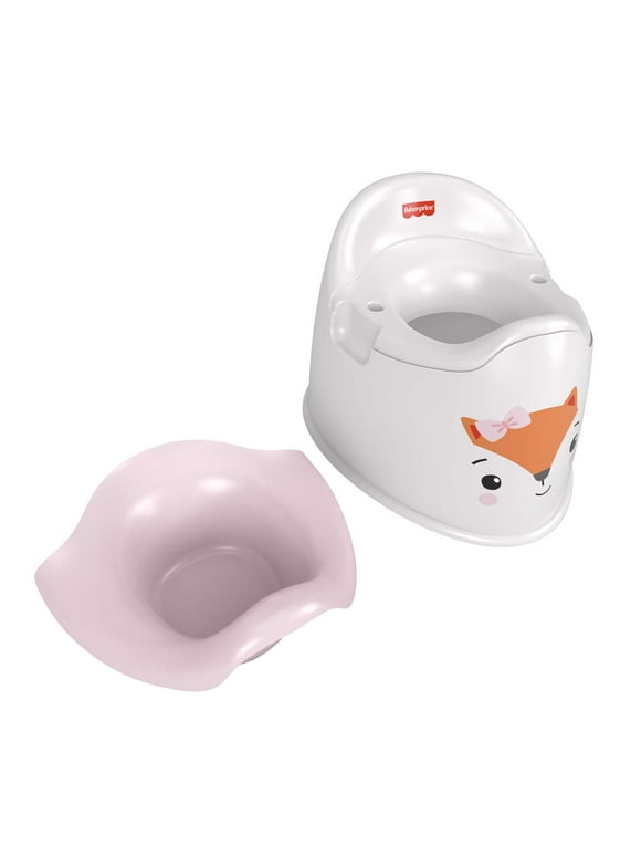 Fisher-Price Friendly Fox Potty Toddler Toilet Training Chair with Removable Bowl, 2 pieces