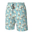 thumbnail image 4 of Balery White Geese and Flower Traje de Baño Estilo Hawaiano para Hombre, Shorts de Secado Rápido con Bolsillos-Small, 4 of 6