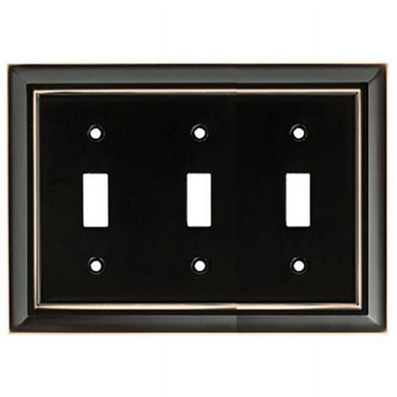 Liberty Hardware W10599-VBC-U Bronze Architectural 3 Gang Toggle Wall Plate