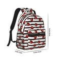 thumbnail image 2 of Rateoe Ladybugs on Black and White Striped1 Pattern Durable Student Backpack Laptop Bag- Ergonomic Design, Waterproof Twill Fabric - Ideal for School, Travel, and Outdoor Activities, 2 of 6