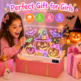 thumbnail image 6 of 16" Rechargeable LED Drawing Board for Kids, 15 Light Effects, Neon Dry Erase Light up Board with Invisible Stand, 12 Markers & Tracing Book, Art Kits Gift for 4 5 6 7 8 9 10 11 12 Year Old Girls, 6 of 7