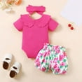 thumbnail image 2 of Kayannuo Baby Girl Clothes Short Sleeve summer Newborn Baby Girl Clothes Infant Outfits Ruffle Sleeve Romper Bodysuit Floral Pants Toddler Girl Outfits, 2 of 9