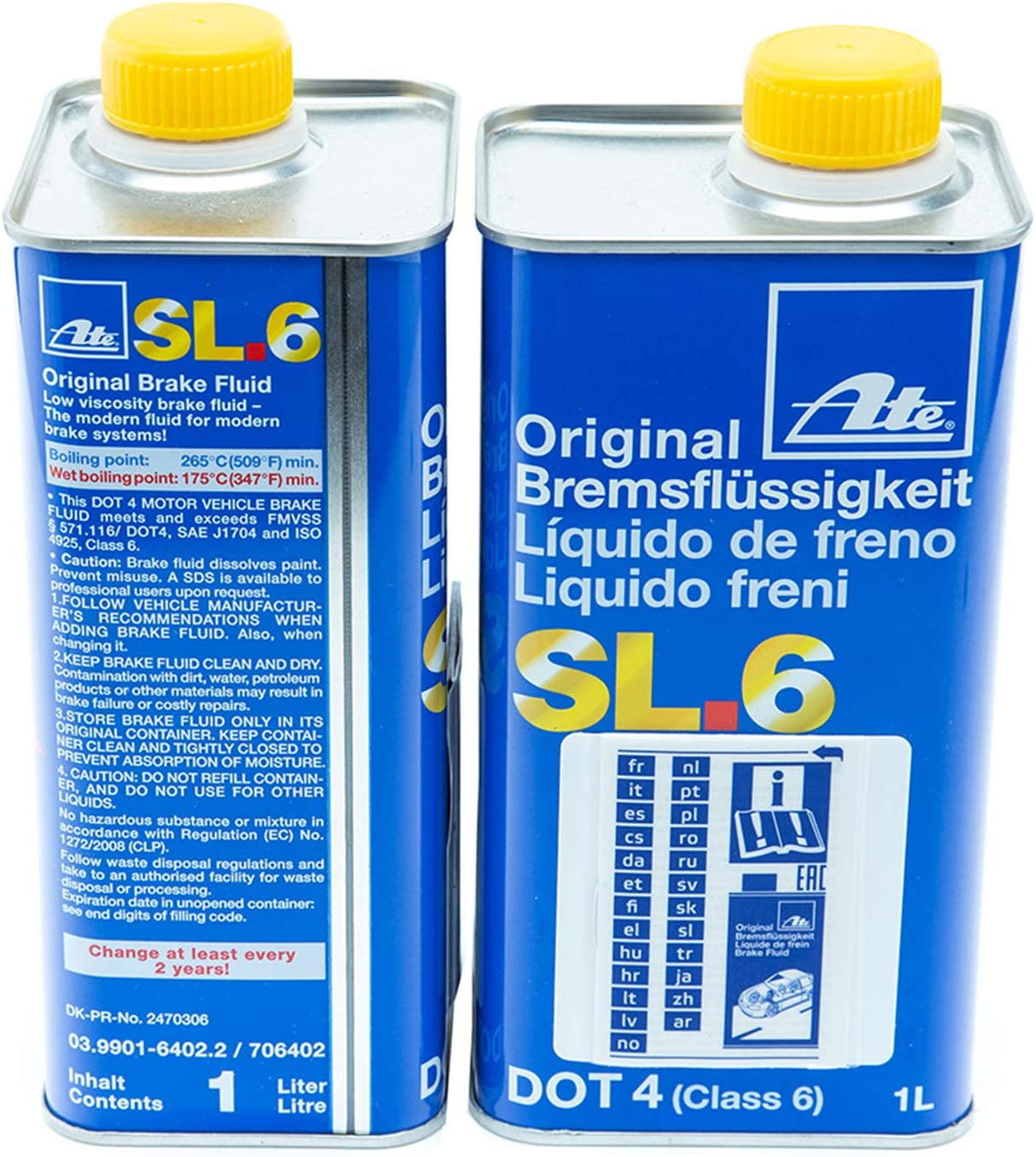 ATE Original SL.6 DOT 4 Brake Fluid, 1 Liter Can 