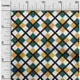 thumbnail image 1 of oneOone Viscose Jersey Dark Teal Green Fabric Argyle Check Sewing Material Print Fabric By The Yard 60 Inches Wide, 1 of 5