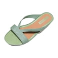 thumbnail image 2 of Viluyesy Womens Wedge Sandals, Open Toe Soft Sole Slip-On Summer Casual Elegant Slippers Green, 2 of 5