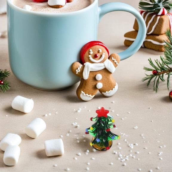 LOLIPPYY Glass Christmas Tree Figurine Green Tabletop Holiday Decor Elegant Indoor Decoration