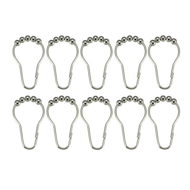 Unique Bargains Crochets d'Anneau de Rideau de Douche pour Tiges de Douche Doublures de Rideaux Boule en Fer 10 Pcs