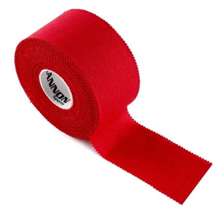 Cannon Sports Premium Athletic Tape - 1.5” x 45 Feet Per Roll - Easy Tear, No Sticky Residue, Very Strong, Hypoallergenic and Latex Free- Ideal for Sprains, Strains, First Aid – 1 Roll (Red)