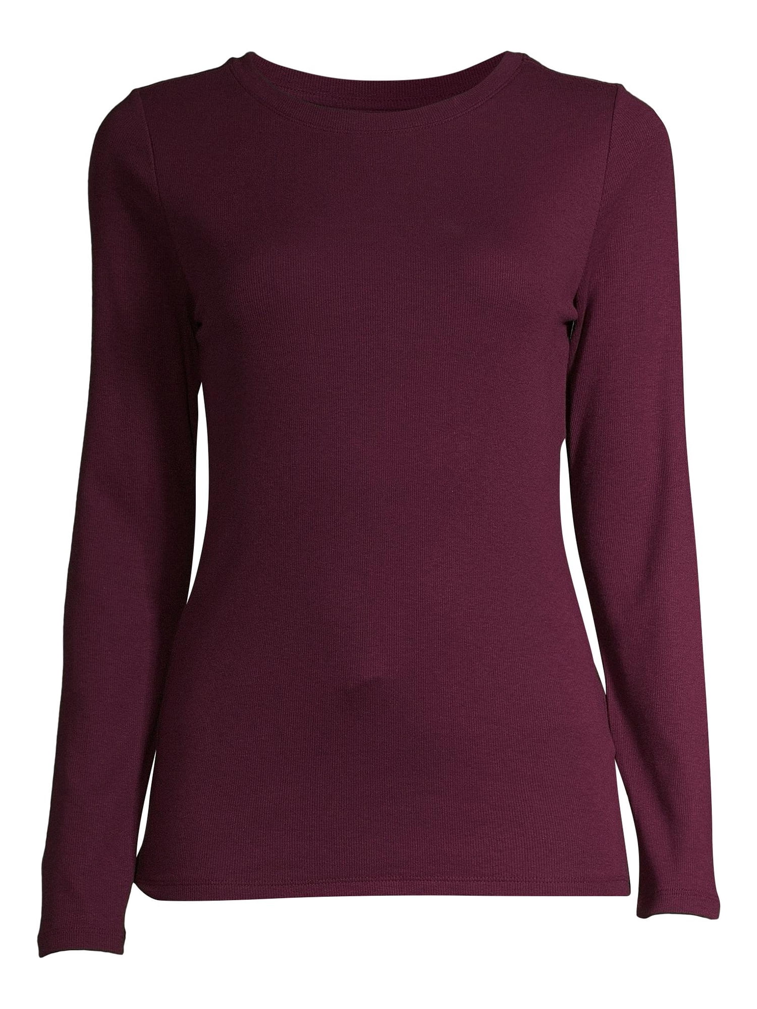 Time and Tru Women's Long Sleeve Rib T-Shirt