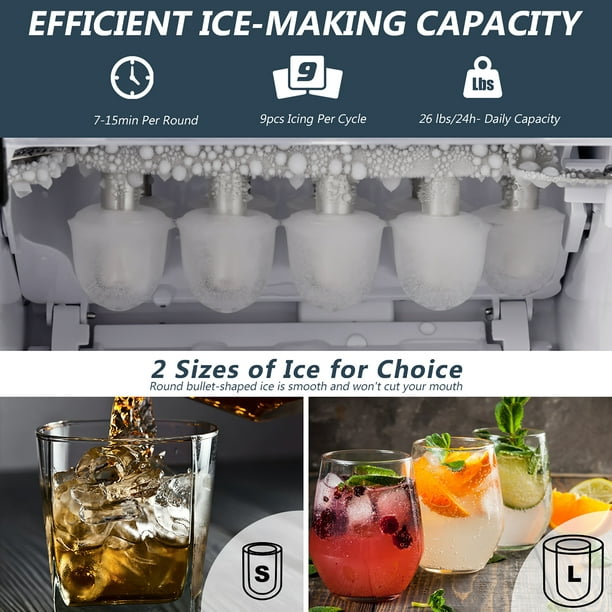 Costway Stainless Steel Ice Maker Countertop 33Lbs/24H Self-Clean Function  w/ Scoop New