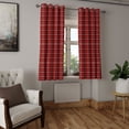 thumbnail image 2 of Ambesonne Plaid Grommet Curtain, Nostalgic Striped British, 50" x 63", Scarlet Black White, 2 of 6
