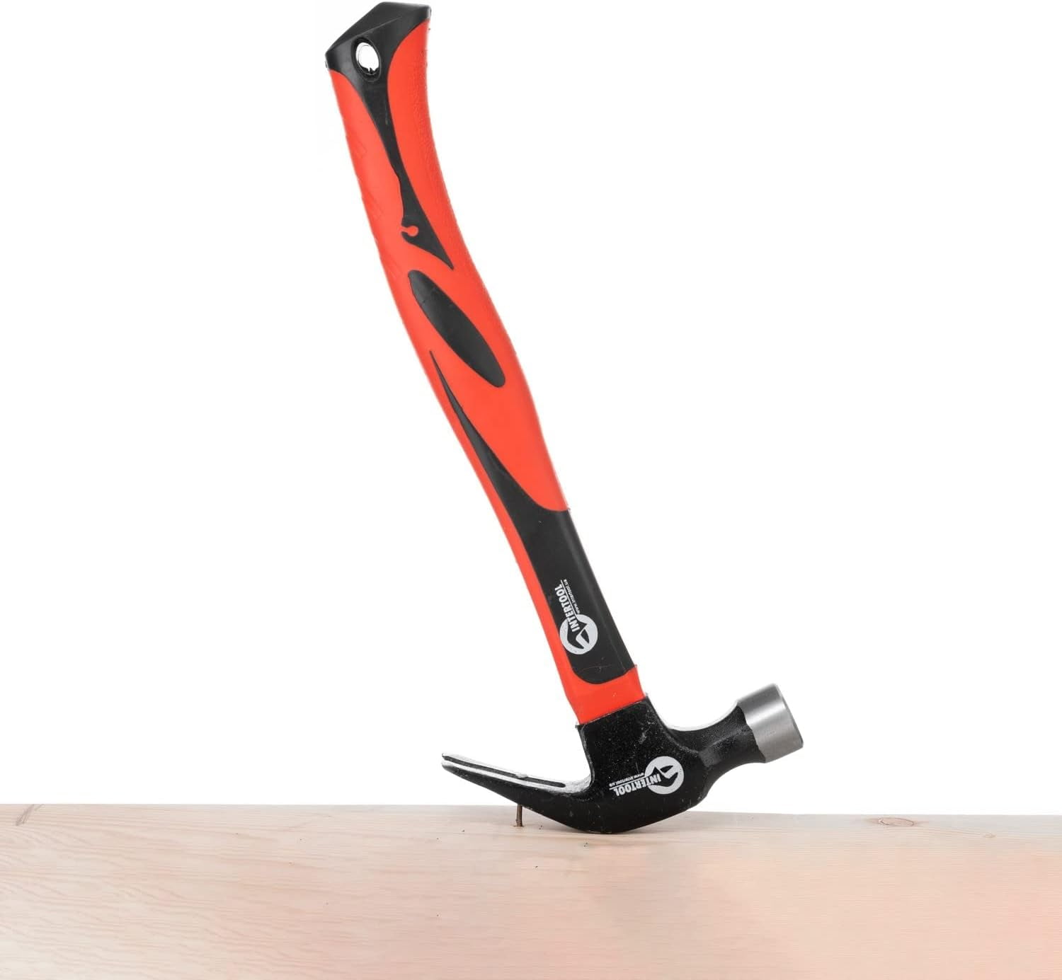 RGHJAR-Claw Hammer 16 oz. / 1 Pound for Framing, Nails, Carpentry - Smooth Face and Shock Absorbing Anti-Slip Fiberglass Handle HT-0223