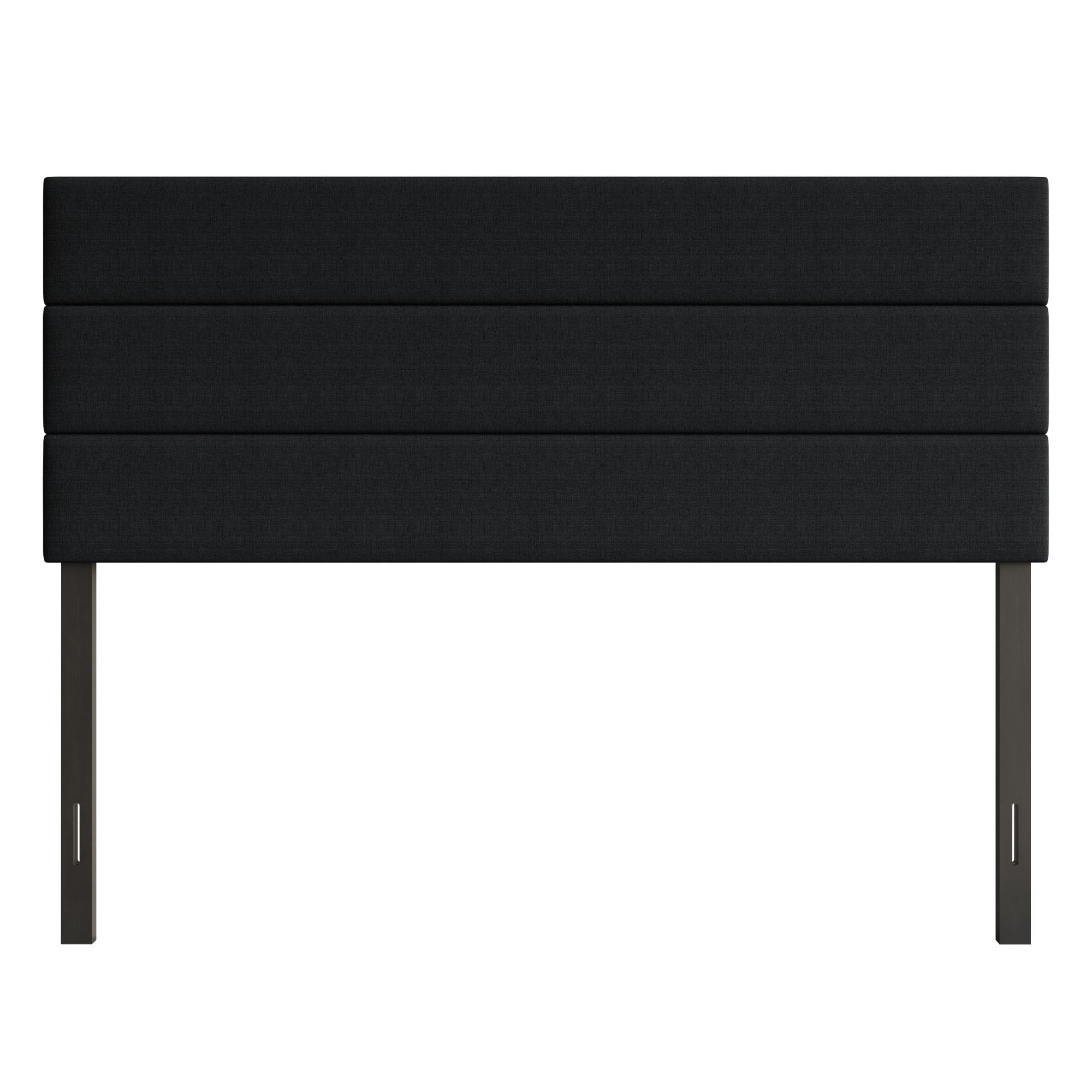 Home Design Corona Twin Upholstered Headboard with Foam Padding and Adjustable Base, Black, Easy Assembly