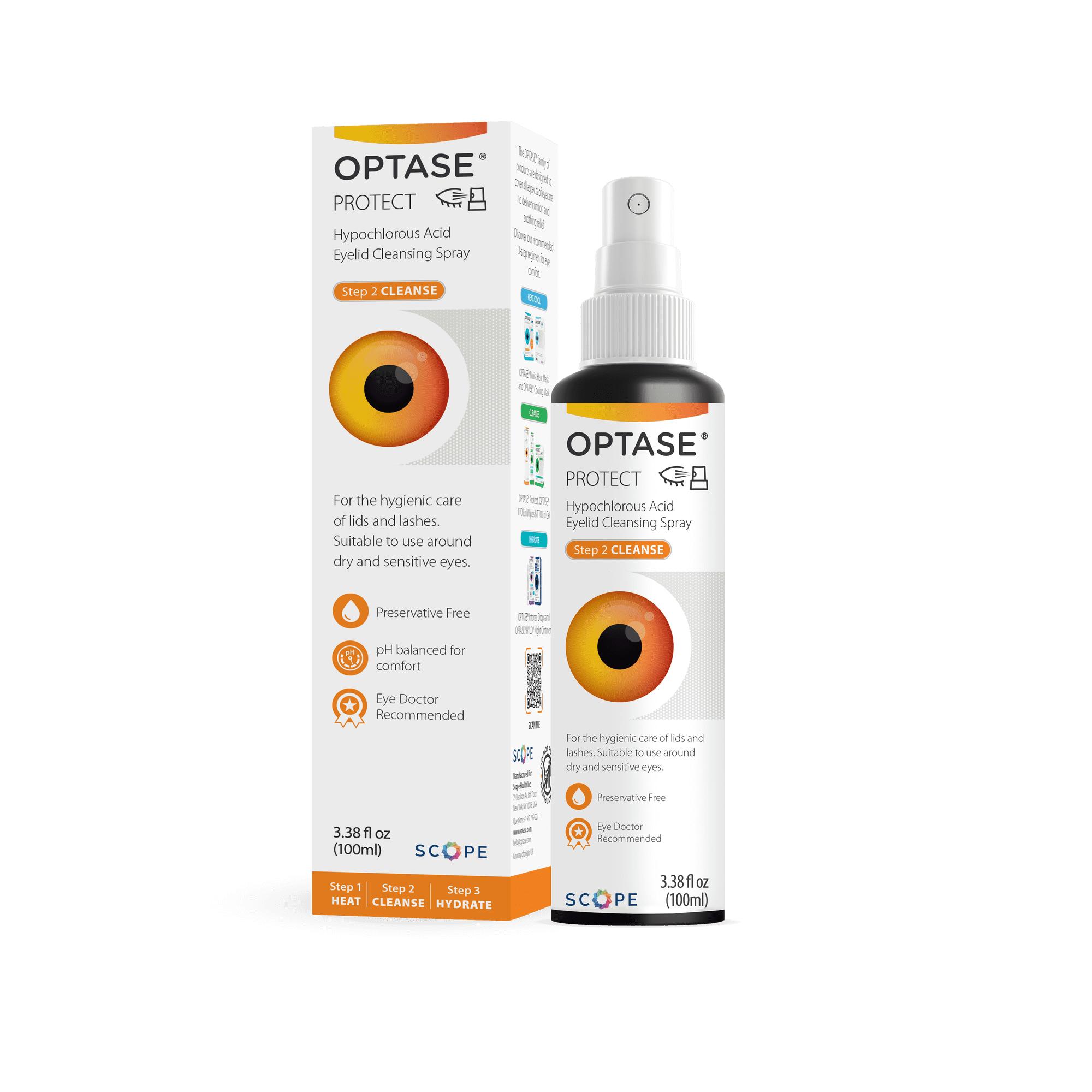OPTASE Protect Eyelid Cleansing Spray - Hypochlorous Acid Spray for Daily Protection