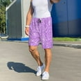 thumbnail image 7 of Kdxio Lilac Glittering Print Mens Sleep Shorts Bottoms Soft Comfy Pajama Wear Pants with Drawstring Pockets, 7 of 7