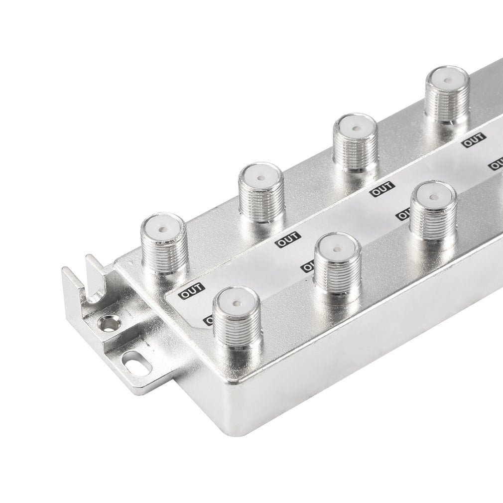 SP-16 Satellite 16-Way Splitter Coaxial 5-2400MHz HDTV Antenna Digital TV Video Signal Separator with All Ports Power Pass