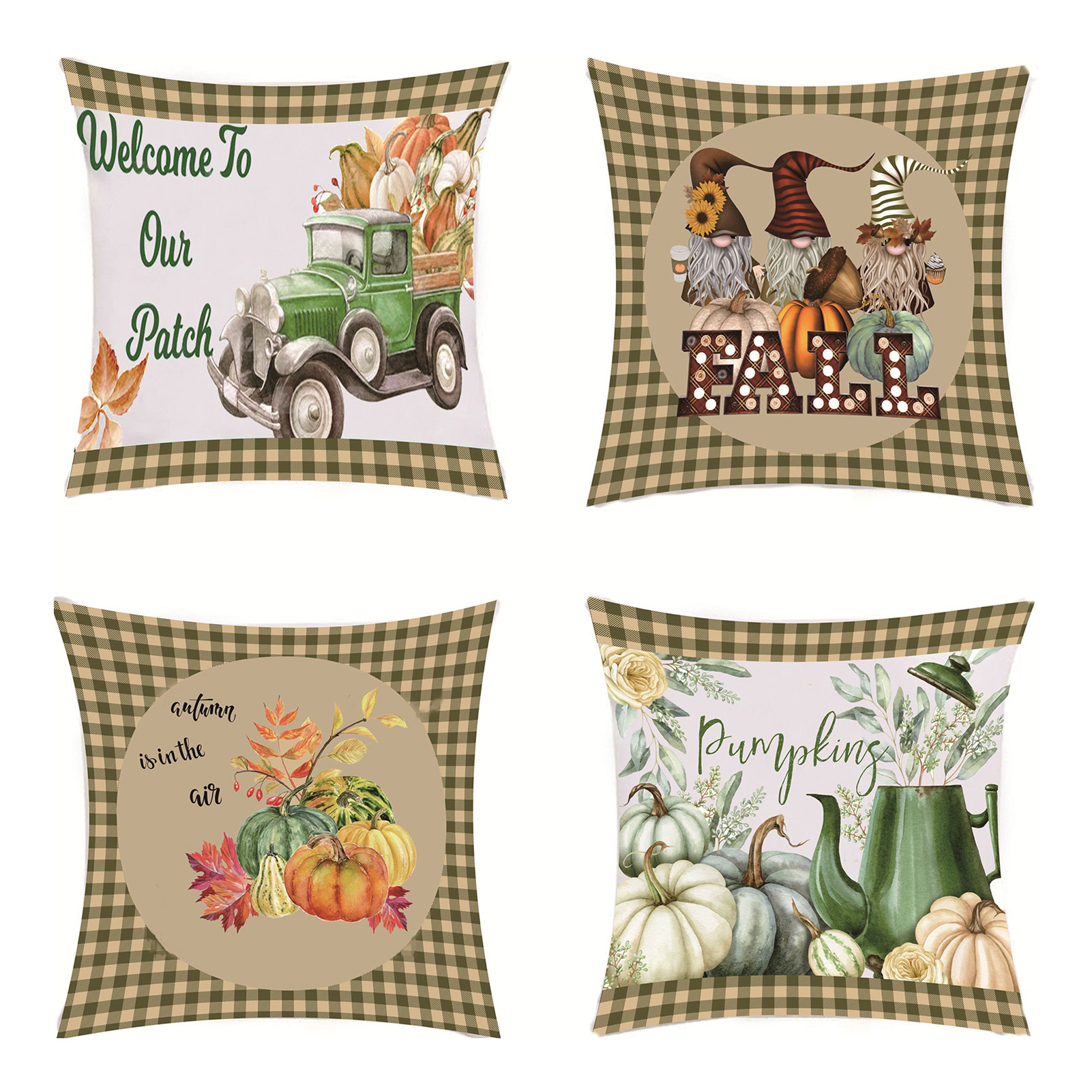 Grofry Thanksgiving Pumpkin Pattern Pillowcase Shrink Resistant