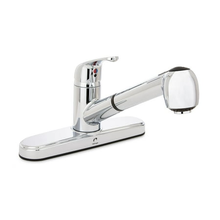 Stylewise by Keeney Single Handle Centerset Kitchen Faucet with Pull-Out Spray Head, Polished Chrome