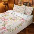 thumbnail image 3 of meiyoeat Colorful Cute Floral Zipper Twin Comforter Sets with Fitted Sheet and 2 Pillowcases For Girls,Pink Ribbon Bow Zipper Bedding Set For Kids,Polkadot Reversible,4-Piece, 3 of 7