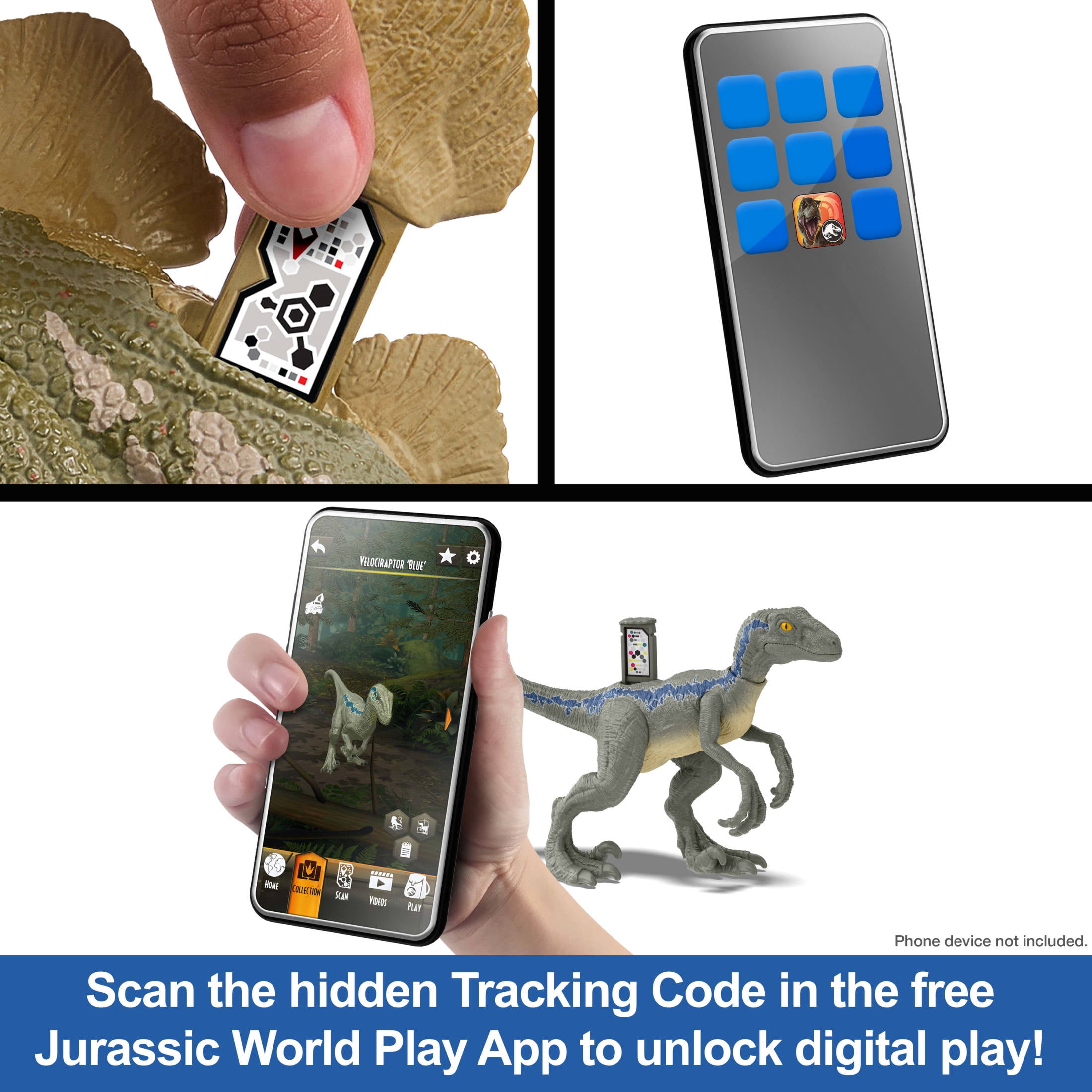 Jurassic World Strike Attack Velociraptor Dinosaur Toy with Single Strike Action