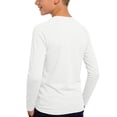 thumbnail image 3 of ZyeKqe Boys Girls Long Sleeve Tops Casual Crewneck Lightweight Stretch Fitness Running Workout Tee Shirts for Kids(5-6Years,White), 3 of 8