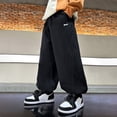 thumbnail image 2 of NOEGOEU Boys Sweatpants Elastic Waist Joggers Cotton Pull on Pants for Kids with Pockets 5-16Y (Black,11-12 Years), 2 of 8