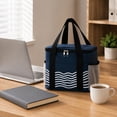 thumbnail image 5 of Insulated Lunch Bag | Reusable Cooler Lunch Bag for Work, Insulated Lunch Bag for Women and Men, Navy Canvas Portable Cooler Bag for Picnics, 5 of 6