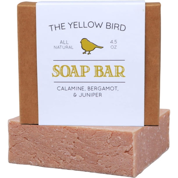 La barra de jabón natural de neem Yellow Bird para rostro y cuerpo. Ingredientes orgánicos de limpieza profunda y suave hechos a mano para pieles sensibles