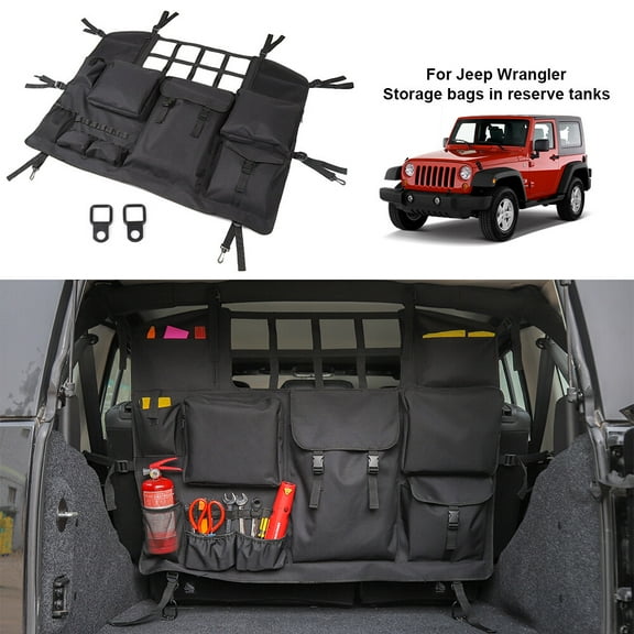 Rear Trunk Storage Bag Organizer Capacity Pocket For Jeep Wrangler JK JL 2007 