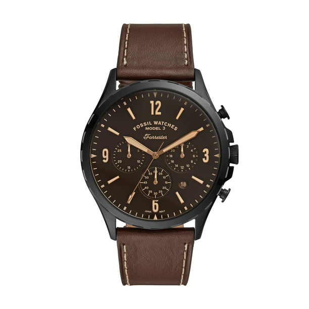Fossil - Fossil Men's Forrester Chronograph Brown Leather Watch FS5608 ...