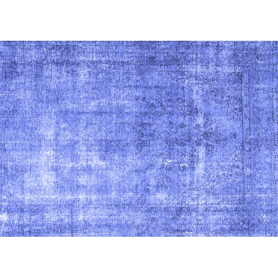 Ahgly Company Machine Washable Indoor Rectangle Persian Blue Bohemian Area Rugs, 2' x 5'