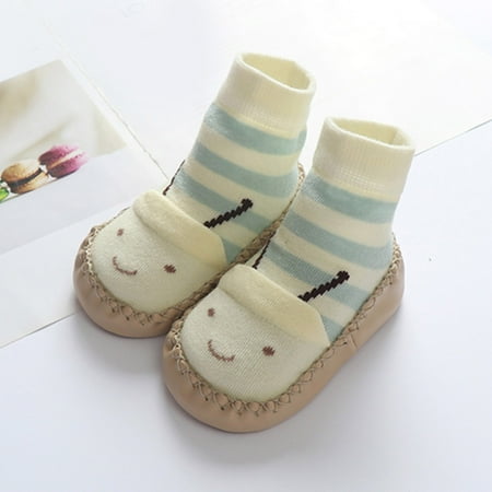 

Quealent Winter Booties For Baby Boy Baby Cozy Booties with Grippers Winter Slippers Socks Soft Sole Stay On First Walker Crib Shoes C 0 Months