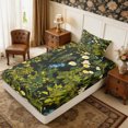 thumbnail image 2 of Manfei Vintage Floral Twin Fitted Sheet 2 Pieces,Rustic Botanical Bedding,1 Fitted Sheet and 1 Pillowcase, 2 of 4