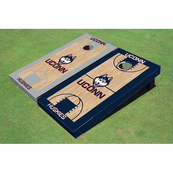University of Connecticut "UConn" Alternating Basketball Court Custom Cornhole Board