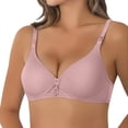 thumbnail image 5 of Gymayou Soft Cotton Wire-Free Bra for Middle-Aged Elderly Women Seamless Full Coverage Wireless Everyday Brassiere with Adjustable Straps Pink M, 5 of 7