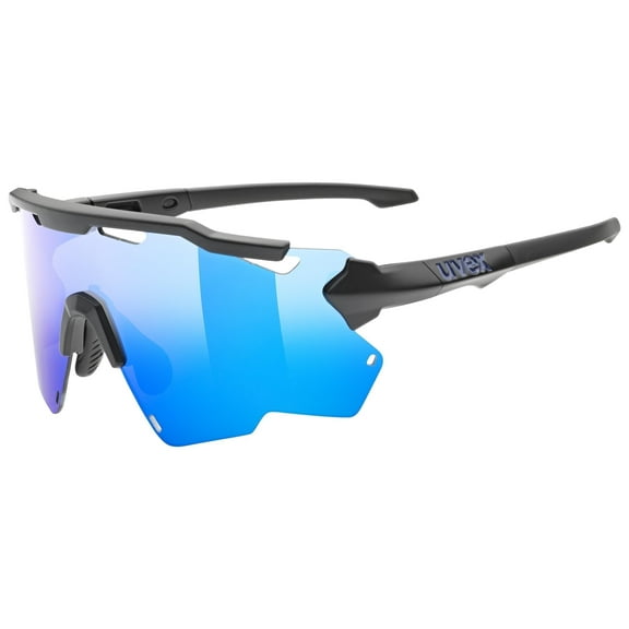 Uvex Sportstyle 228 - Unisex Adults Sports Eyewear Black Matte/Blue - Anti-Fog & 100% UV Protection