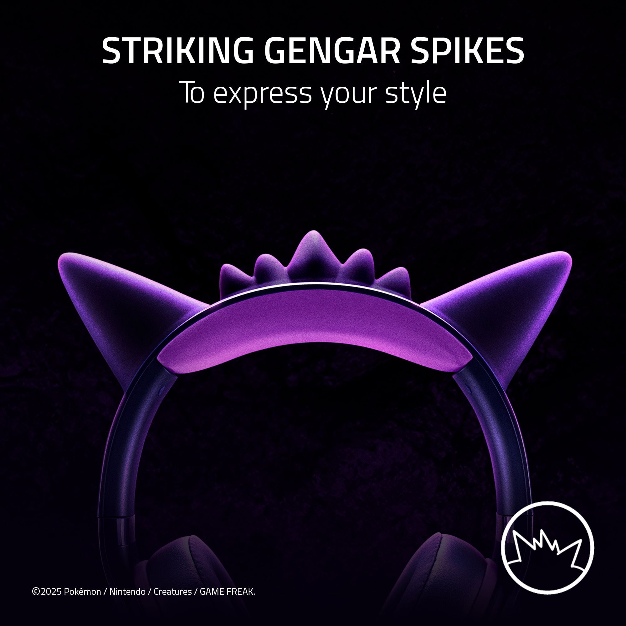Razer Kraken Kitty V2 USB PC Gaming Headset, Stream Reactive, Pokemon Gengar Edition
