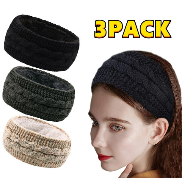 Winter Headbands for Women Ear Warmer Cable Knit Headband Twist Fuzzy